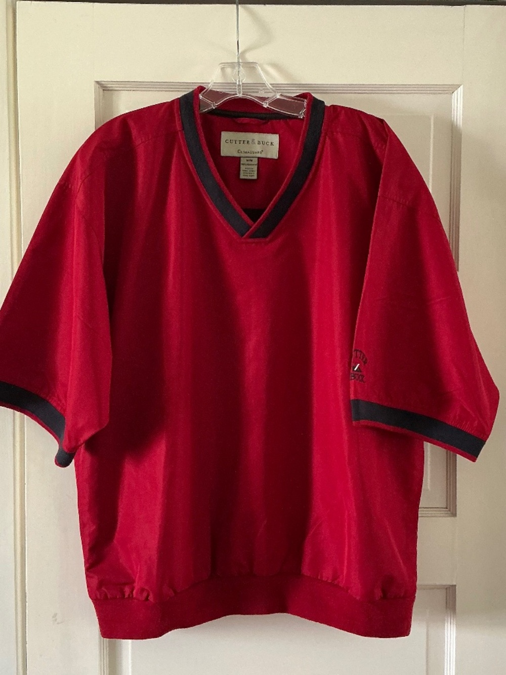 Golf Windshirt Cutter & Buck Climaguard Lined Short Sleeve Pullover EUC